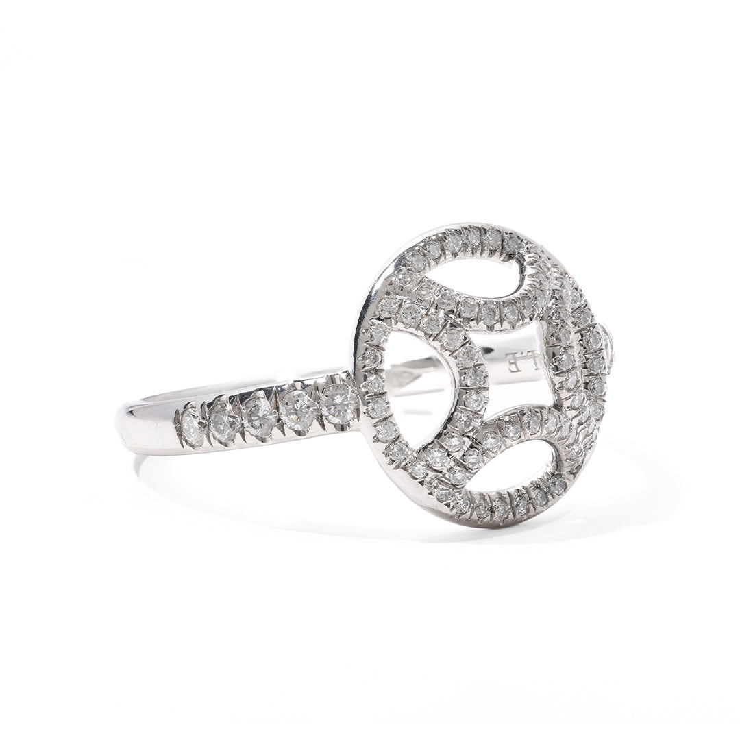 Bague Perpétuel.le pavée - Or blanc 18k - diamant éthique - Loyale Paris