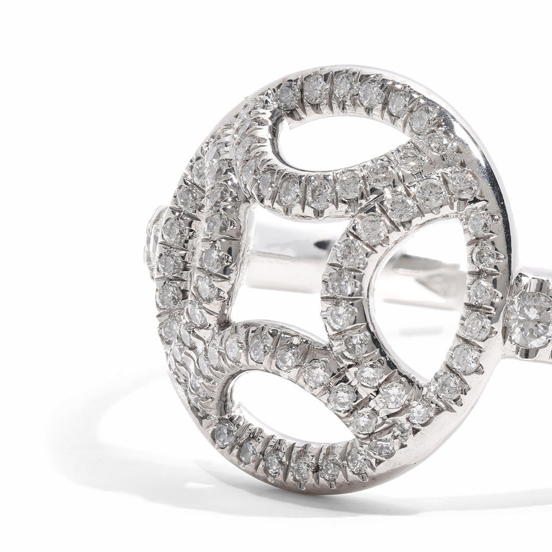 Bague Perpétuel.le pavée - Or blanc 18k - diamant éthique - Loyale Paris