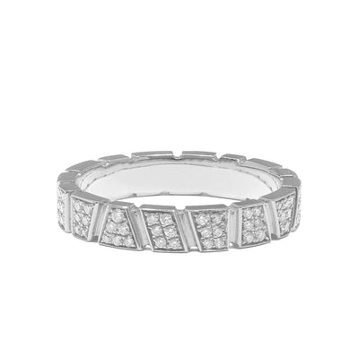 Bague Ride & Love pavée - Or blanc 18k - diamant éthique - Loyale Paris