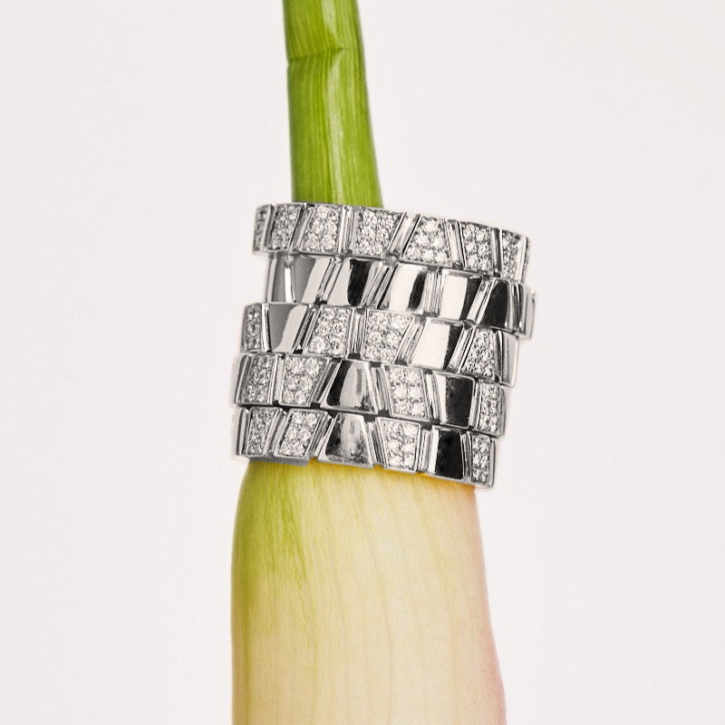 Bague Ride & Love pavée - Or blanc 18k - diamant éthique - Loyale Paris