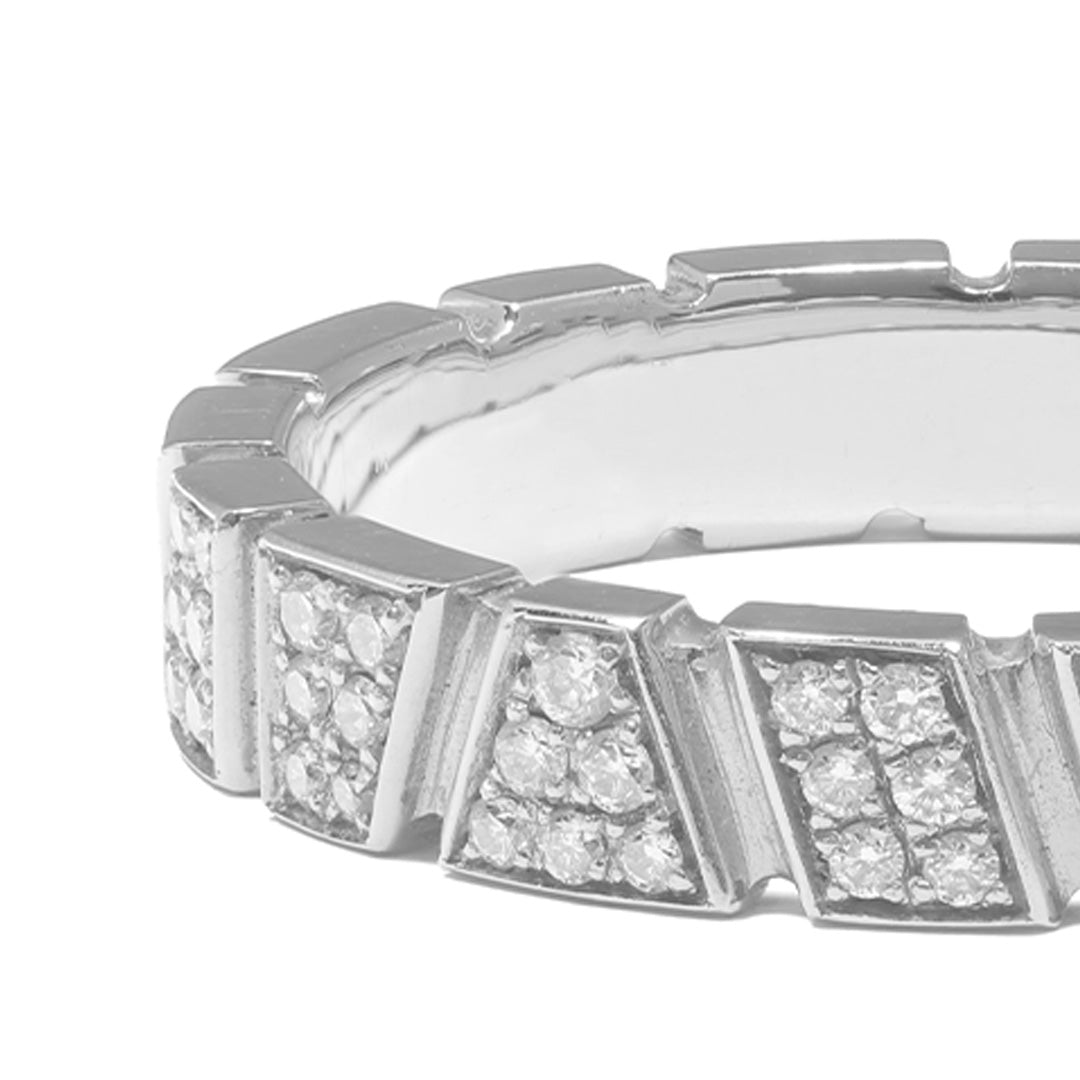 Bague Ride & Love pavée - Or blanc 18k - diamant éthique - Loyale Paris