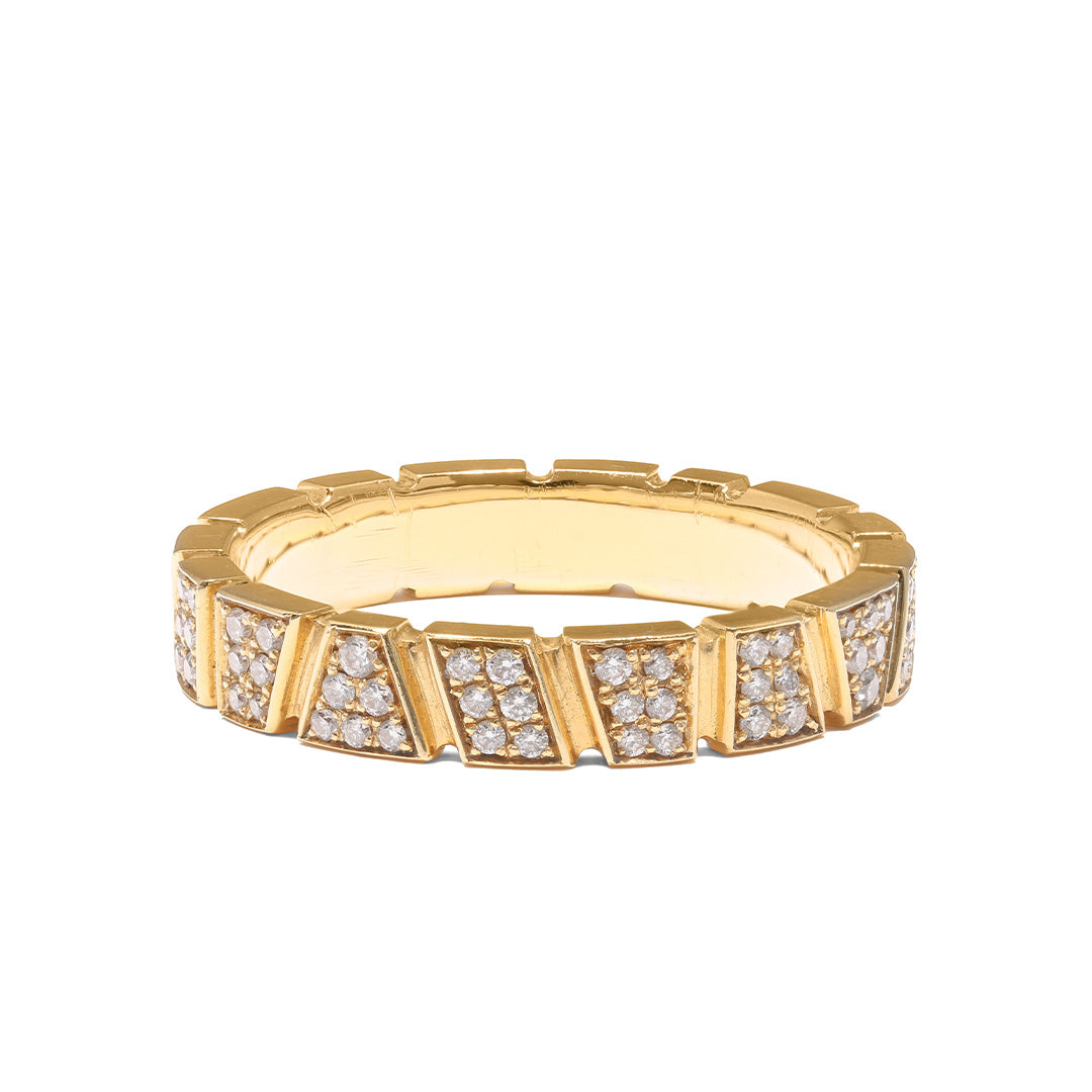 Bague Ride & Love pavée - Or jaune 18k - diamant éthique - Loyale Paris