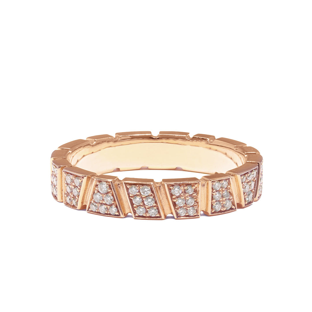 Bague Ride & Love pavée - Or rose 18k - diamant éthique - Loyale Paris