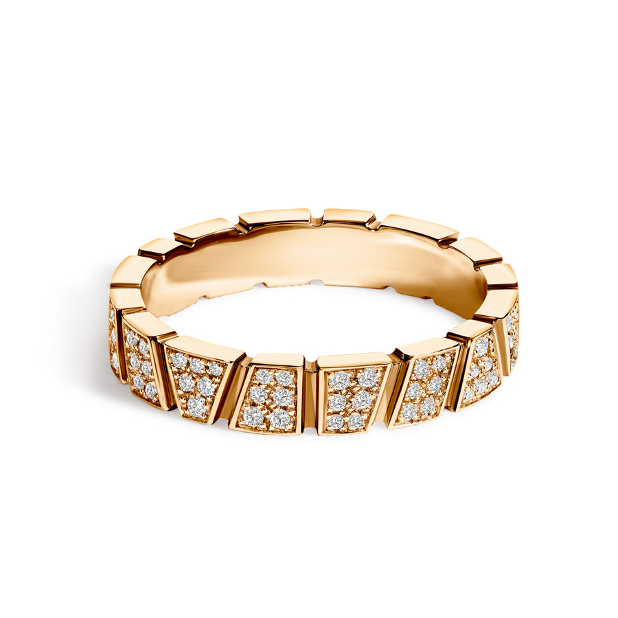 Bague Ride & Love pavée - Or rose 18k - diamant éthique - Loyale Paris