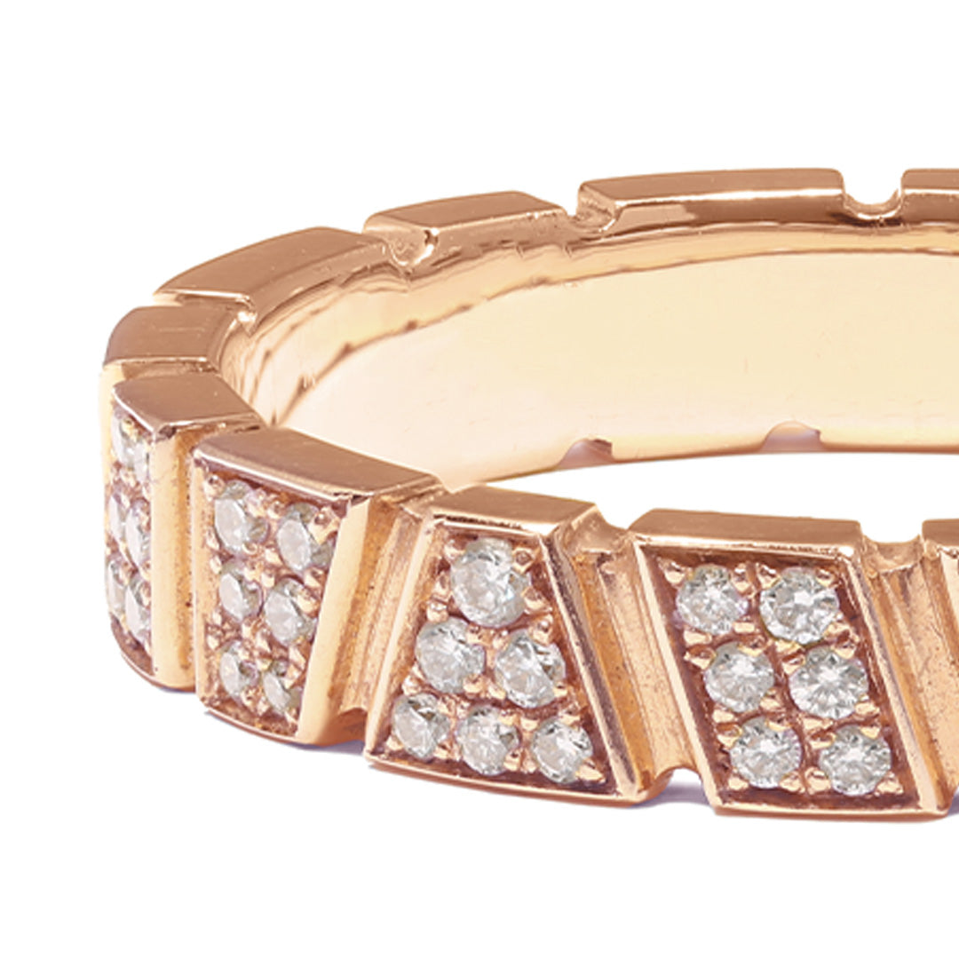 Bague Ride & Love pavée - Or rose 18k - diamant éthique - Loyale Paris