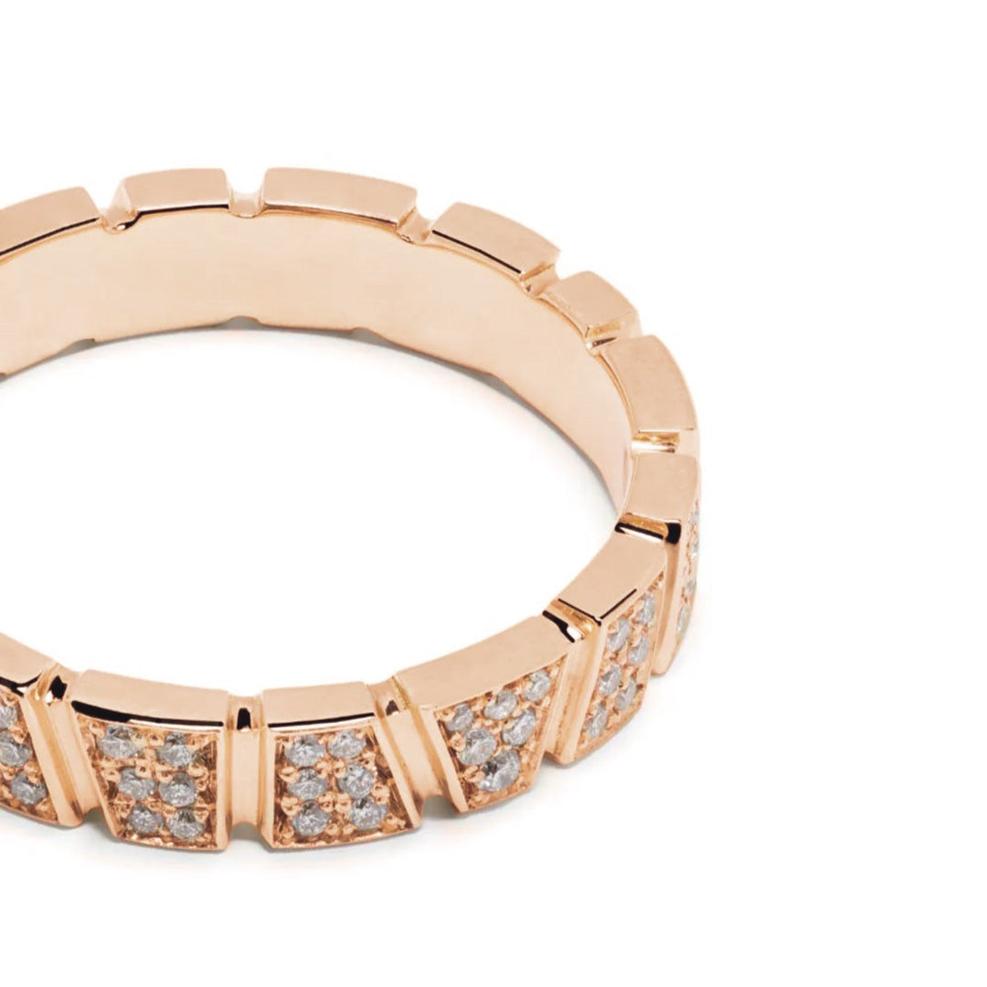 Bague Ride & Love pavée - Or rose 18k - diamant éthique - Loyale Paris