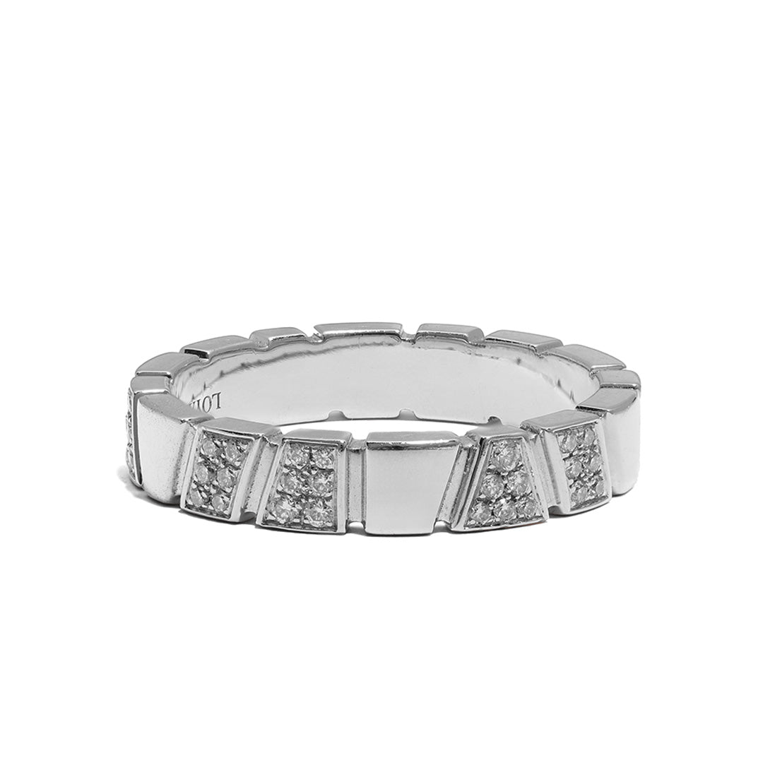 Bague Ride & Love semi-pavée - Or blanc 18k - diamant éthique - Loyale Paris