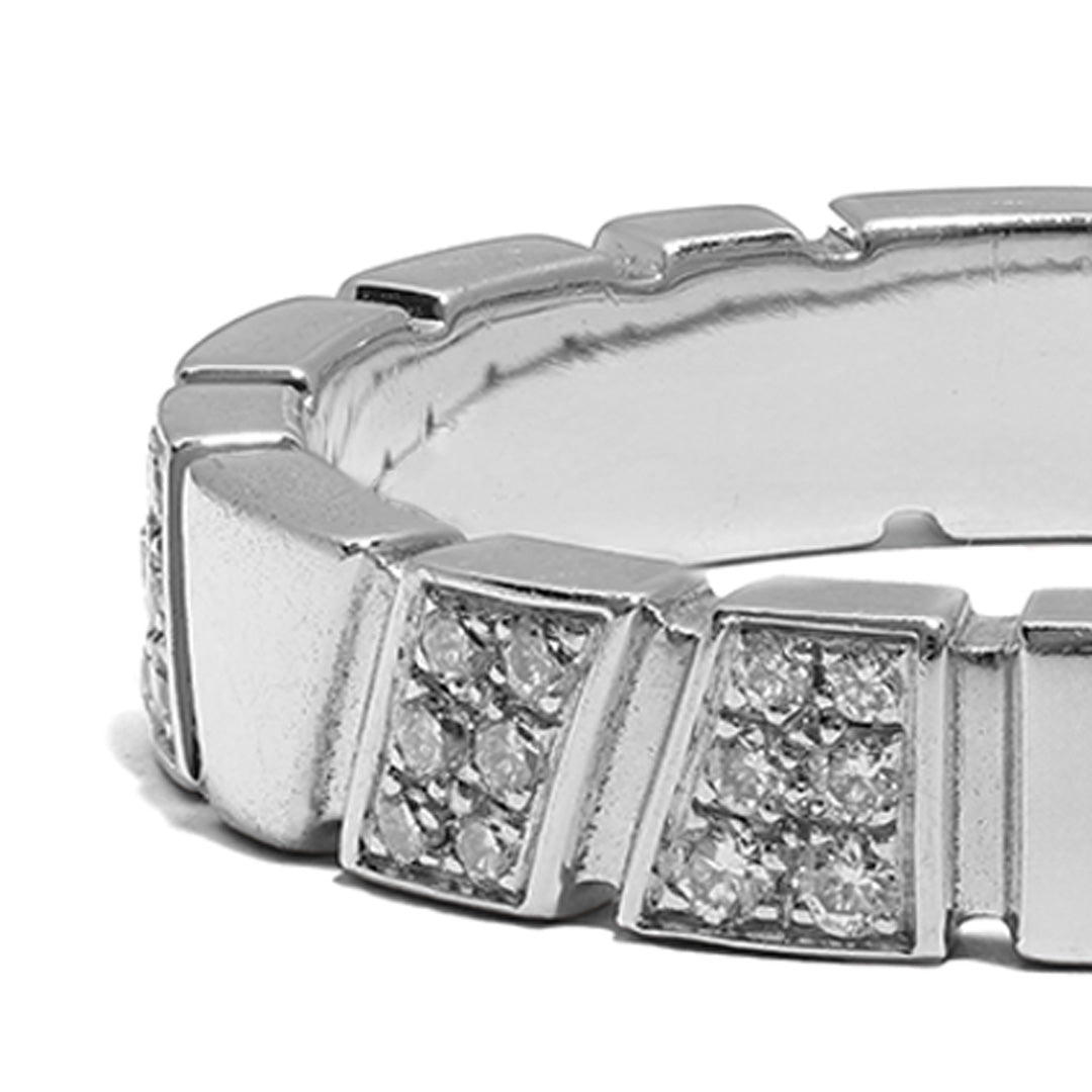 Bague Ride & Love semi-pavée - Or blanc 18k - diamant éthique - Loyale Paris