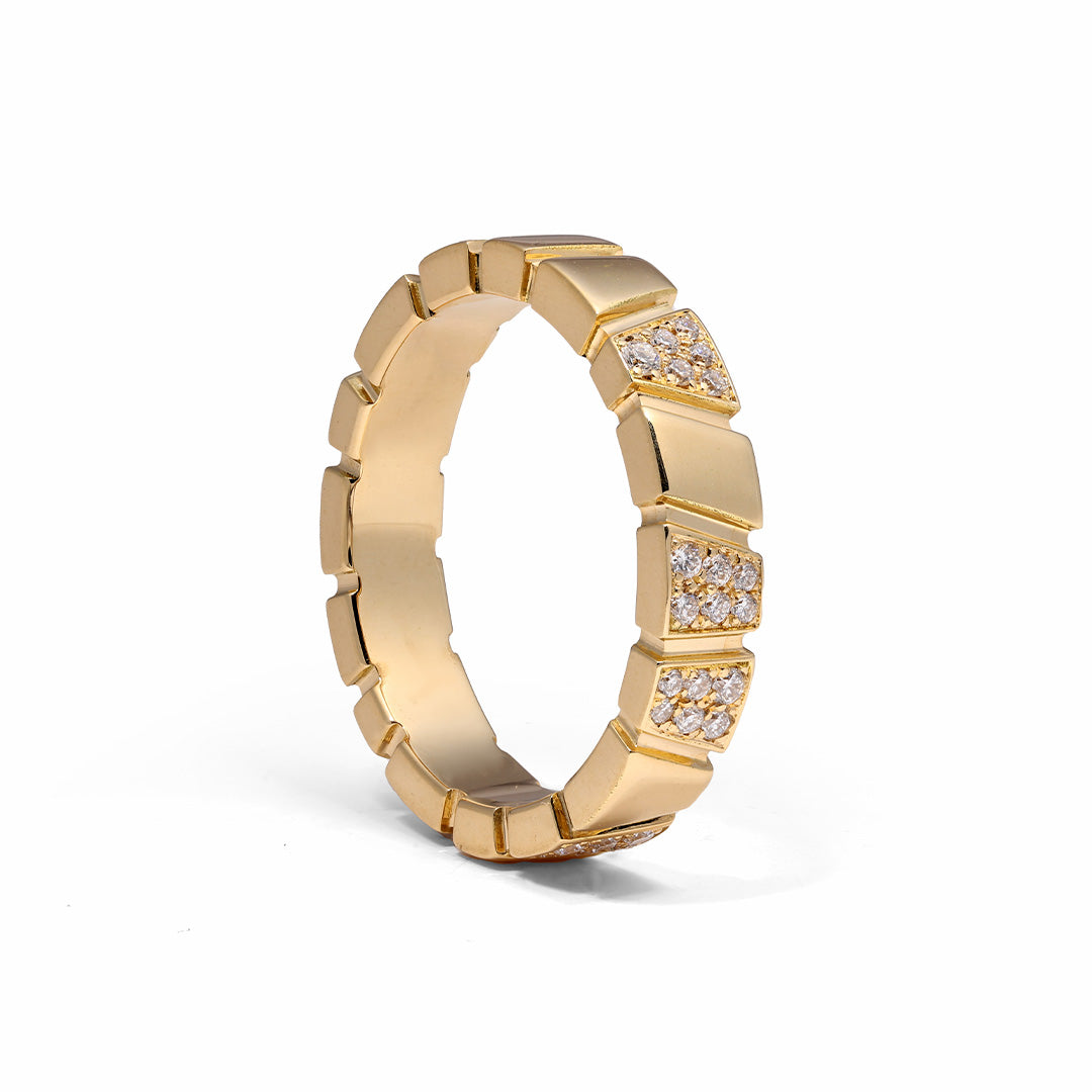 Bague Ride & Love semi-pavée - Or jaune 18k - diamant éthique - Loyale Paris