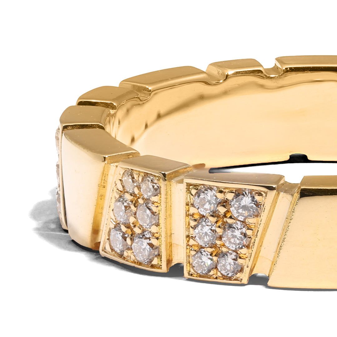 Bague Ride & Love semi-pavée - Or jaune 18k - diamant éthique - Loyale Paris