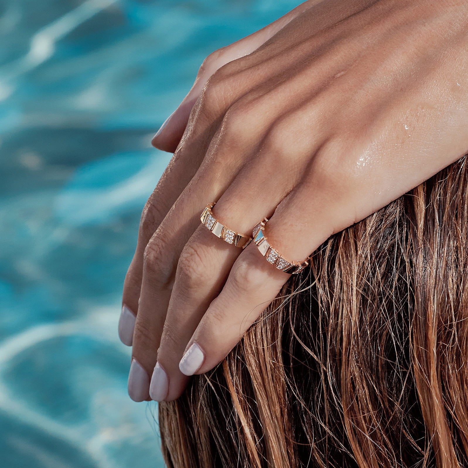 Bague Ride & Love semi-pavée - Or jaune 18k - diamant éthique - Loyale Paris