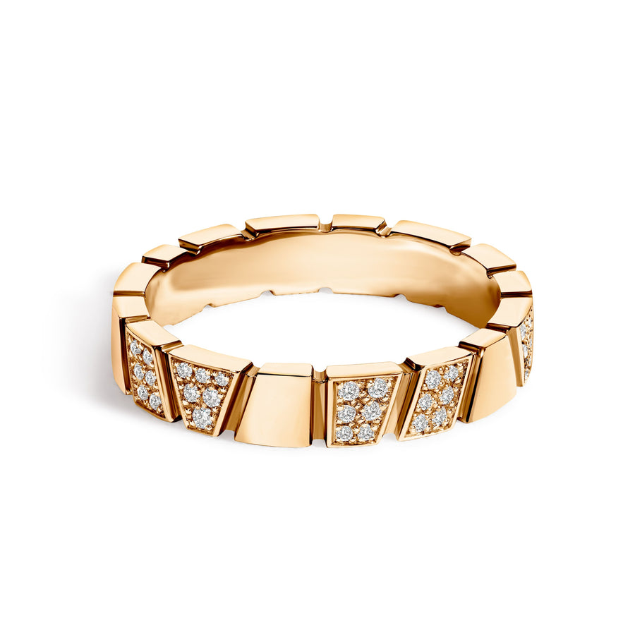 Bague Ride & Love semi-pavée - Or rose 18k - diamant éthique - Loyale Paris