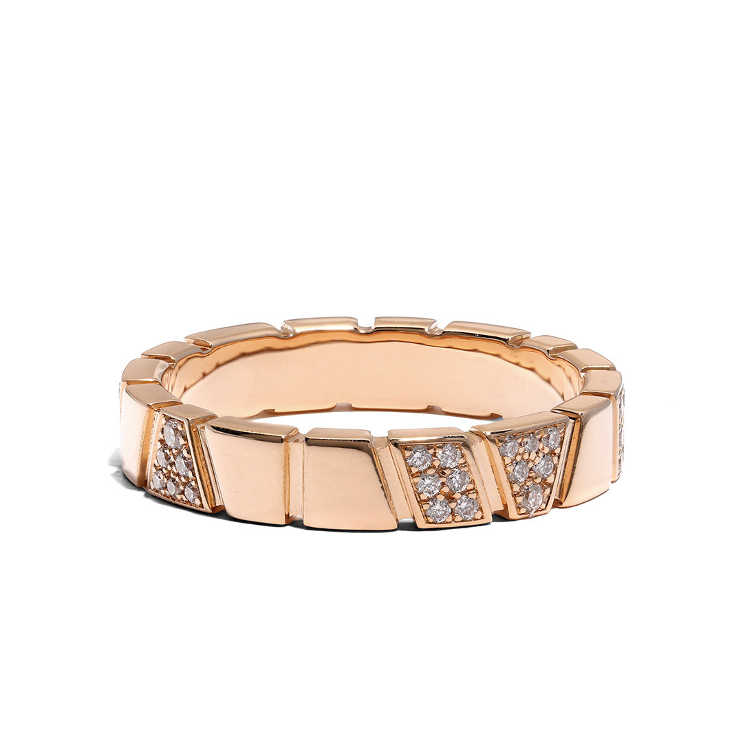 Bague Ride & Love semi-pavée - Or rose 18k - diamant éthique - Loyale Paris
