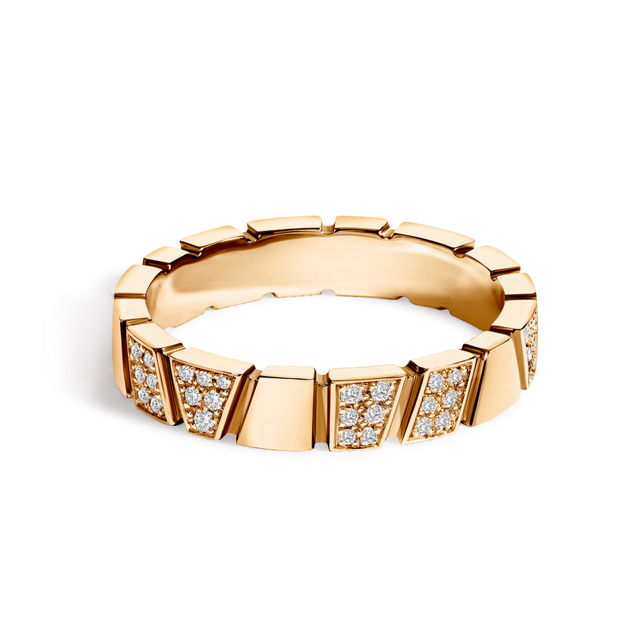 Bague Ride & Love semi-pavée - Or rose 18k - diamant éthique - Loyale Paris