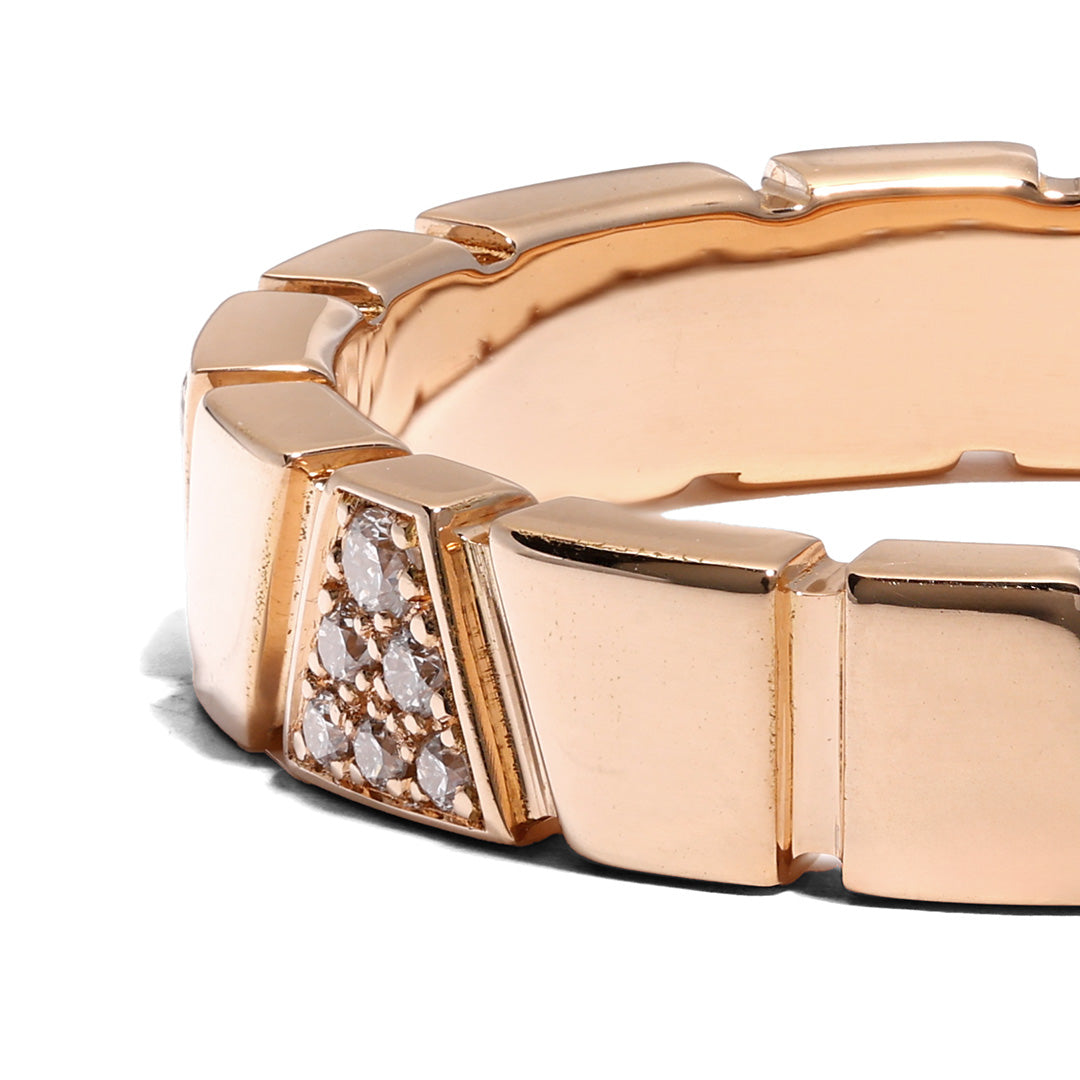 Bague Ride & Love semi-pavée - Or rose 18k - diamant éthique - Loyale Paris