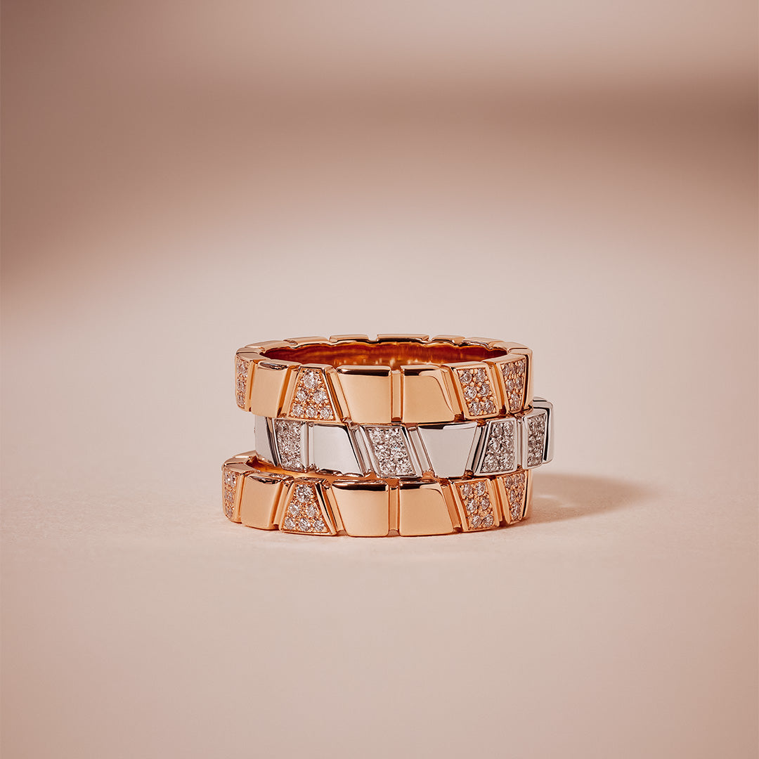 Bague Ride & Love semi-pavée - Or rose 18k - diamant éthique - Loyale Paris