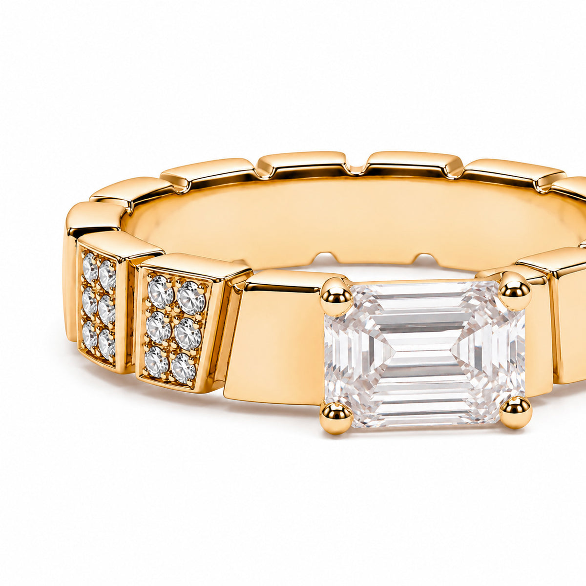 Ring R'side Ring Ride & Love semi-pavée 0.6ct Emerald – Loyal.e Paris