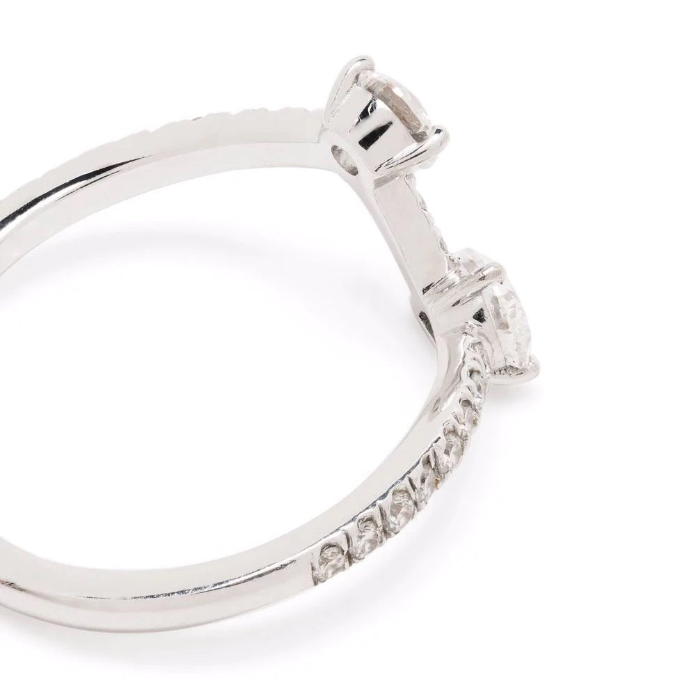 Bague Toi+Moi 0.25ct 0.35ct pavée - Or blanc 18k - diamant éthique - Loyale Paris