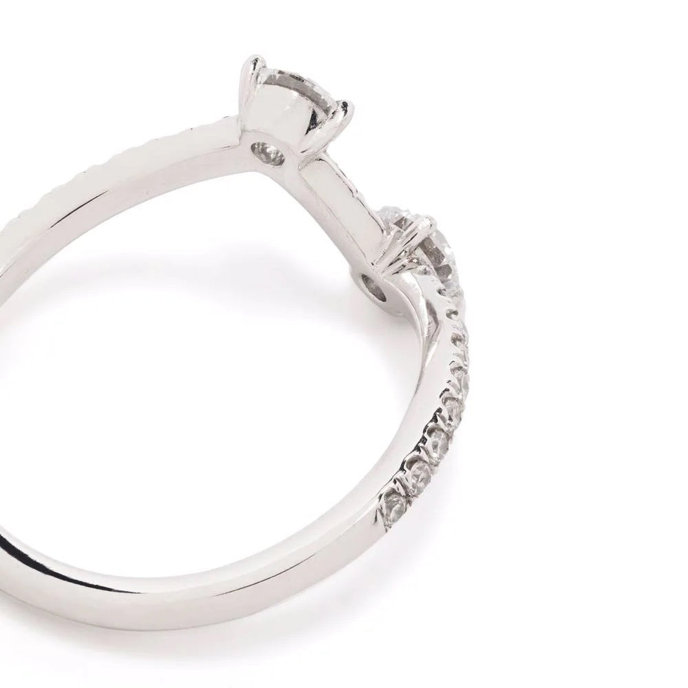 Bague Toi+Moi 0.25ct x2 pavée - Or blanc 18k - diamant éthique - Loyale Paris