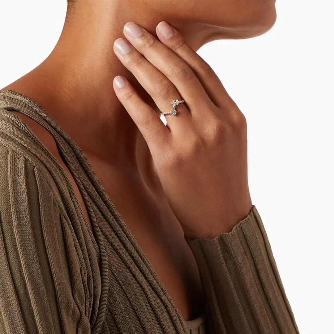 Bague Toi+Moi 0.25ct x2 pavée - Or jaune 18k - diamant éthique - Loyale Paris