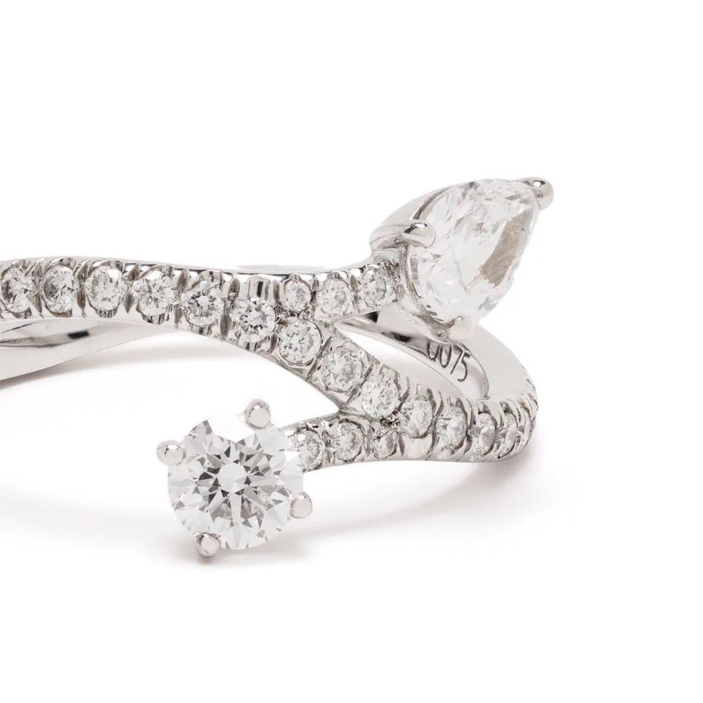 Bague Toi+Moi Toujours 0.25ct 0.35ct pavée - Or blanc 18k - diamant éthique - Loyale Paris