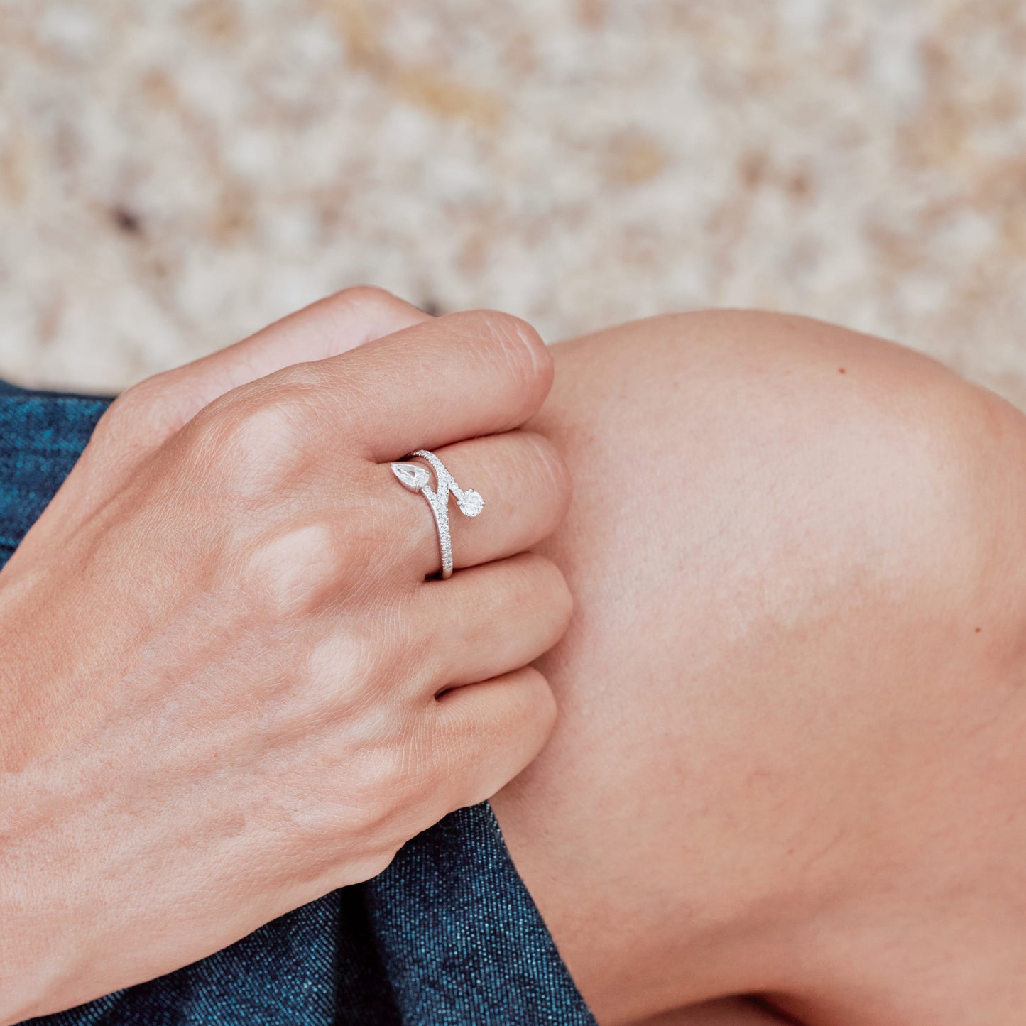 Bague Toi Moi Toujours 0.25ct 0.35ct pavée - Or blanc 18k - diamant ethique - Loyale Paris - 7