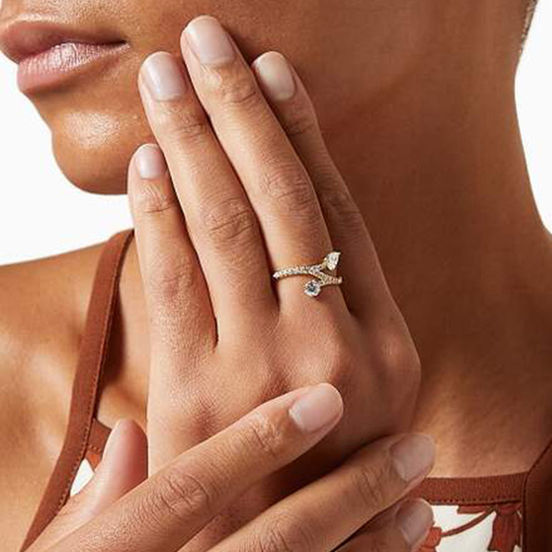 Bague Toi+Moi Toujours 0.25ct 0.35ct pavée - Or jaune 18k - diamant éthique - Loyale Paris