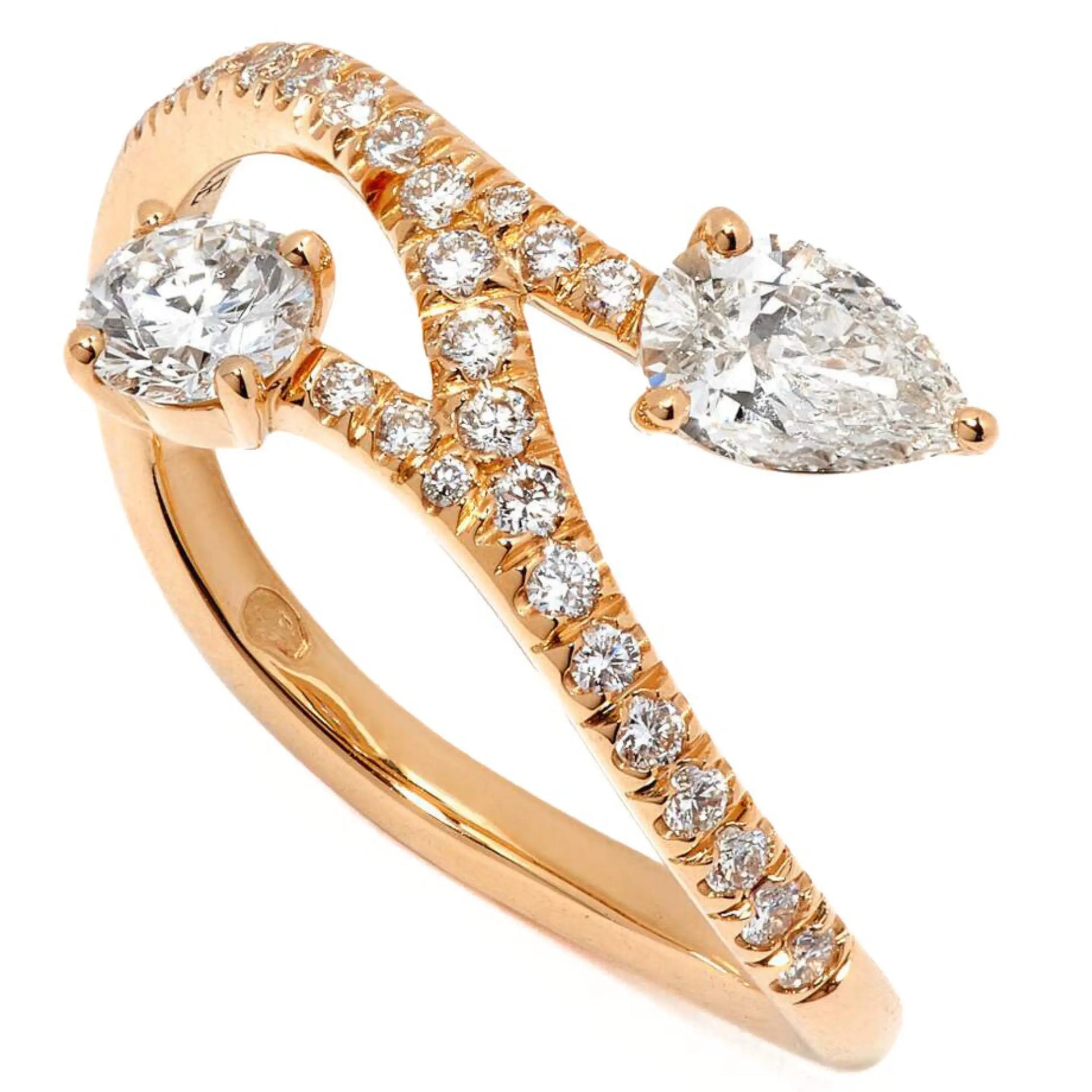 Bague Toi+Moi Toujours 0.25ct 0.35ct pavée - Or jaune 18k - diamant éthique - Loyale Paris