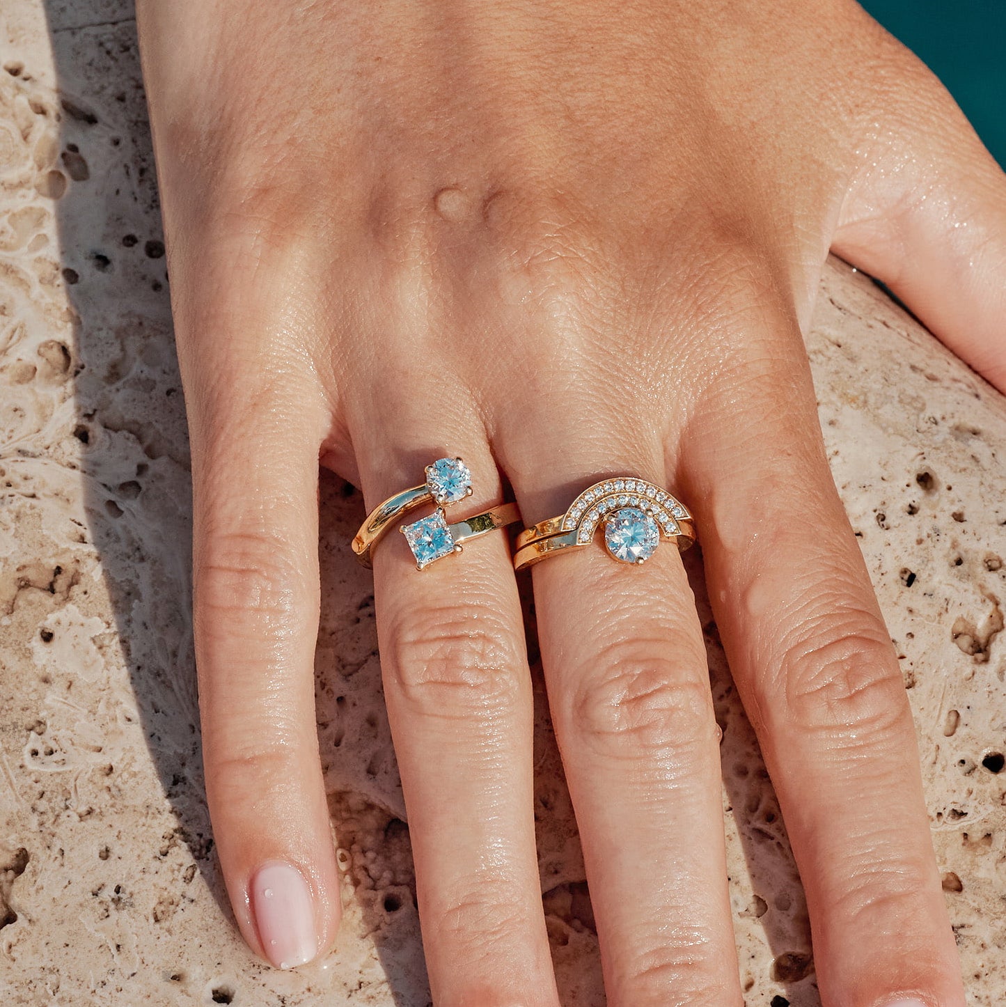 Bague Toi Moi Twist 0.5ct Brillant 0.7ct Princesse - Or jaune 18k - diamant ethique - Loyale Paris - 6