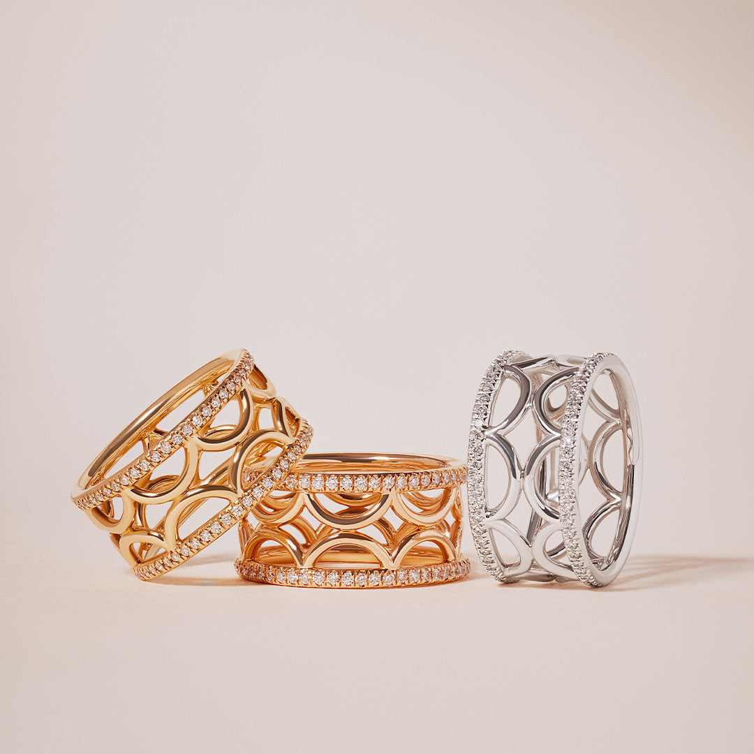 Bague bandeau Perpétuel.le pavée - Or blanc 18k - diamant éthique - Loyale Paris