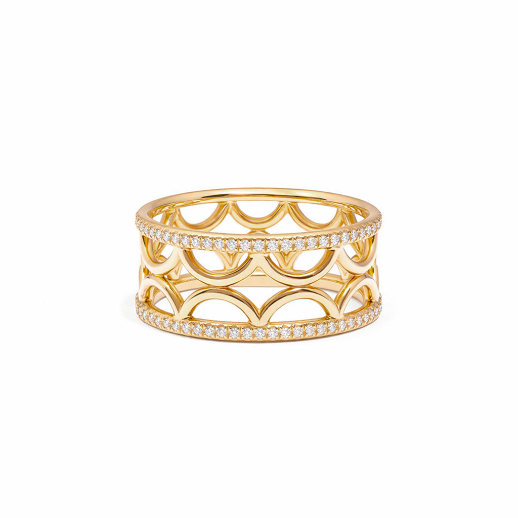 Bague bandeau Perpétuelle semi-pavée
