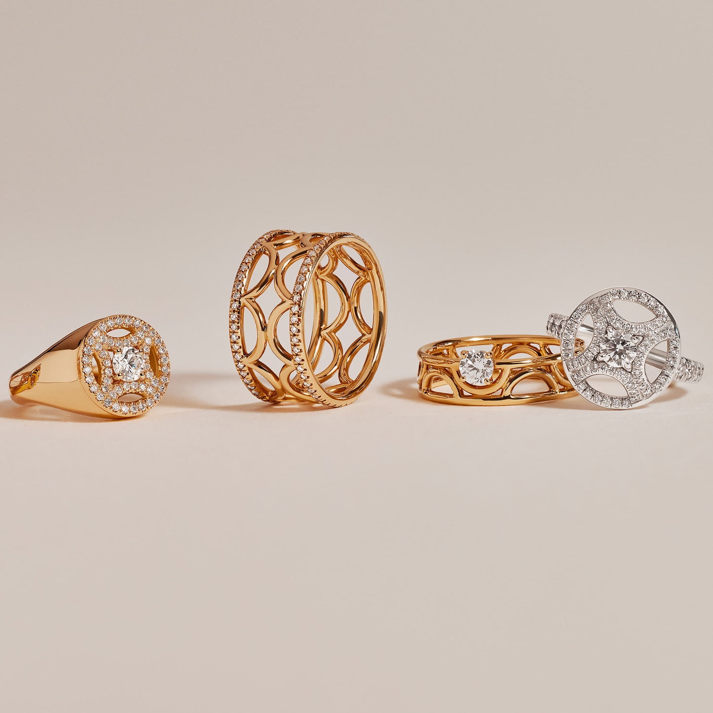 Bague bandeau Perpétuel.le semi-pavée - Or jaune 18k - diamant éthique - Loyale Paris