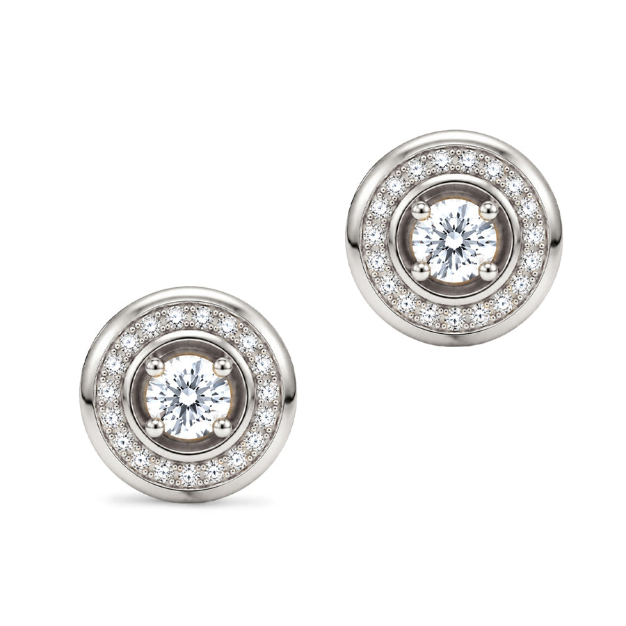 Boucles d oreilles Rayons Classic Or blanc 18k diamant ethique Loyale Paris