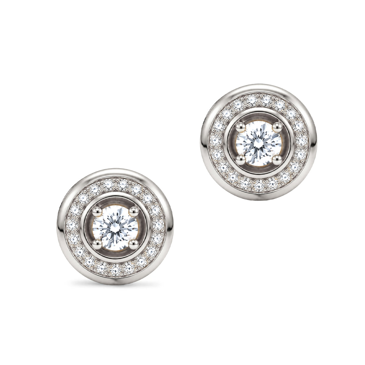 Boucles d oreilles Rayons Mini Or blanc 18k diamant ethique Loyale Paris