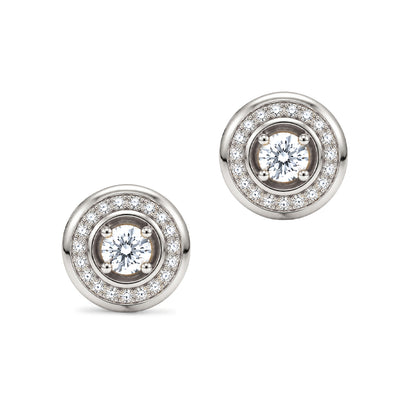 Boucles d oreilles Rayons Mini Or blanc 18k diamant ethique Loyale Paris