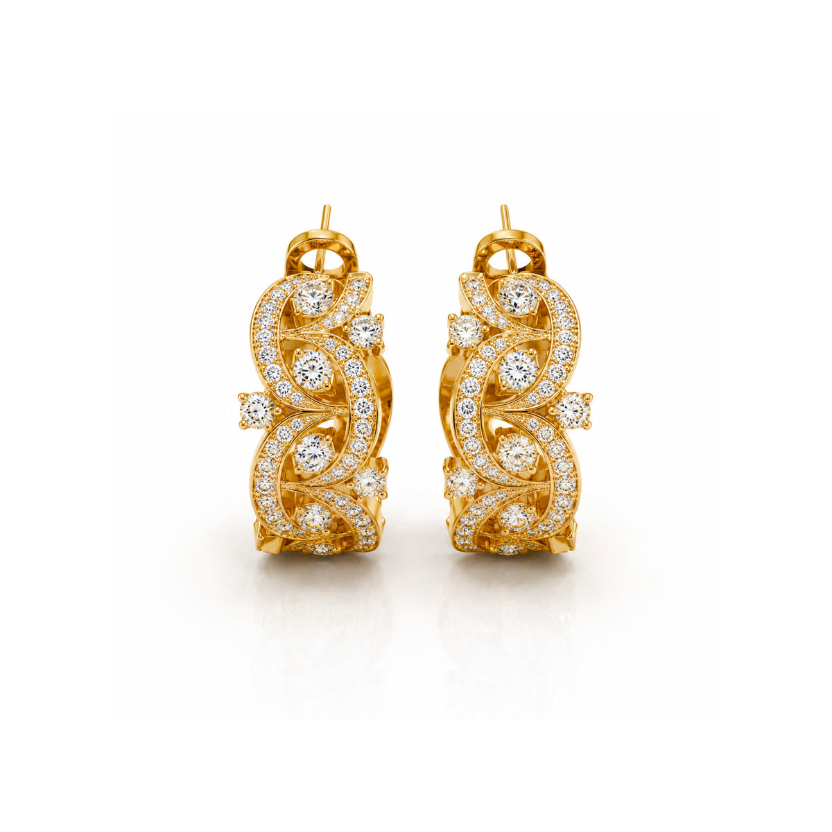 Boucles d'oreilles Étoiles Filantes en or 18 carats et diamants éthiques de la maison de joaillerie Loyal.e Paris