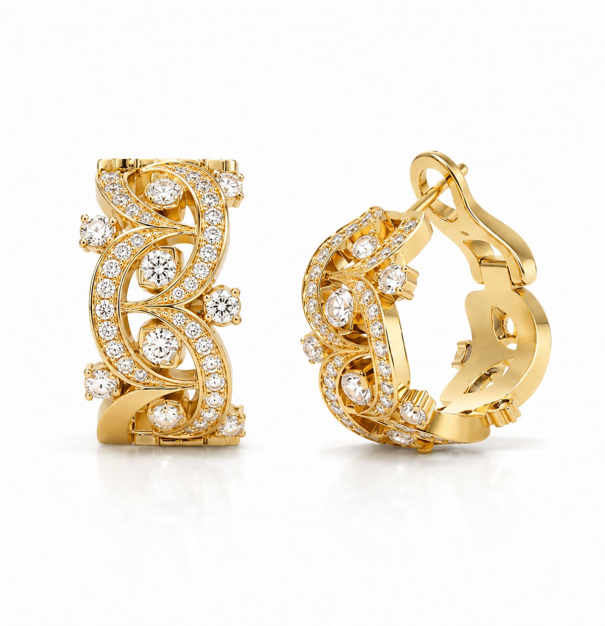 Boucles d'oreilles Étoiles Filantes en or 18 carats et diamants éthiques de la maison de joaillerie Loyal.e Paris