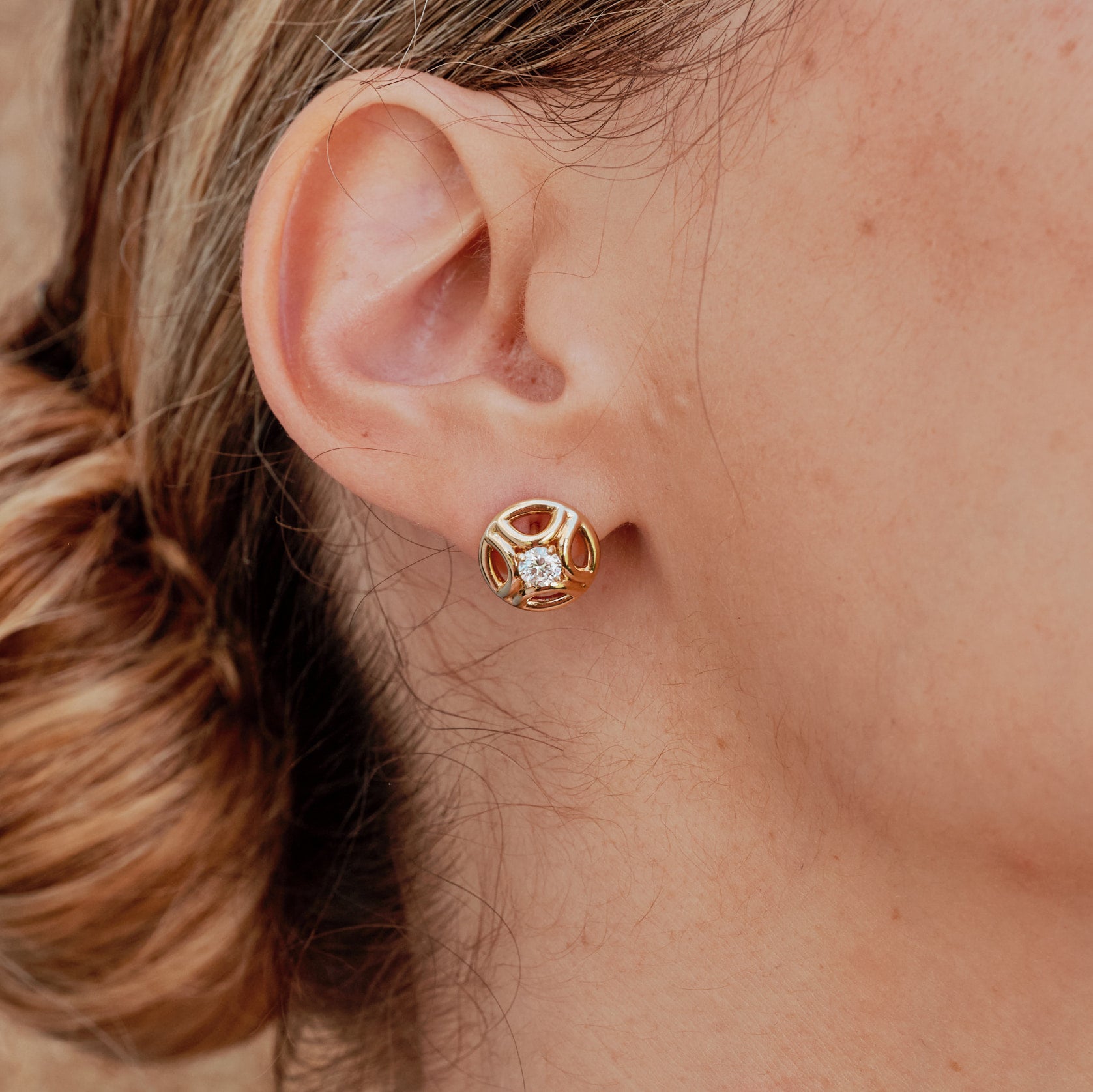 Boucles d'oreilles Perpétuel.le 0.25ct x2 - Or jaune 18k - diamant éthique - Loyale Paris