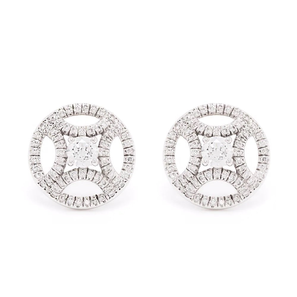 Boucles d'oreilles Perpétuel.le 0.25ct x2 pavées - Or blanc 18k - diamant éthique - Loyale Paris