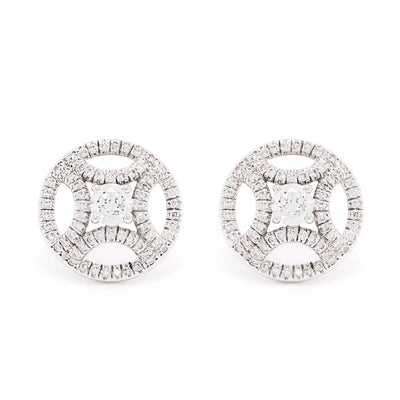 Boucles d'oreilles Perpétuel.le 0.25ct x2 pavées - Or blanc 18k - diamant éthique - Loyale Paris