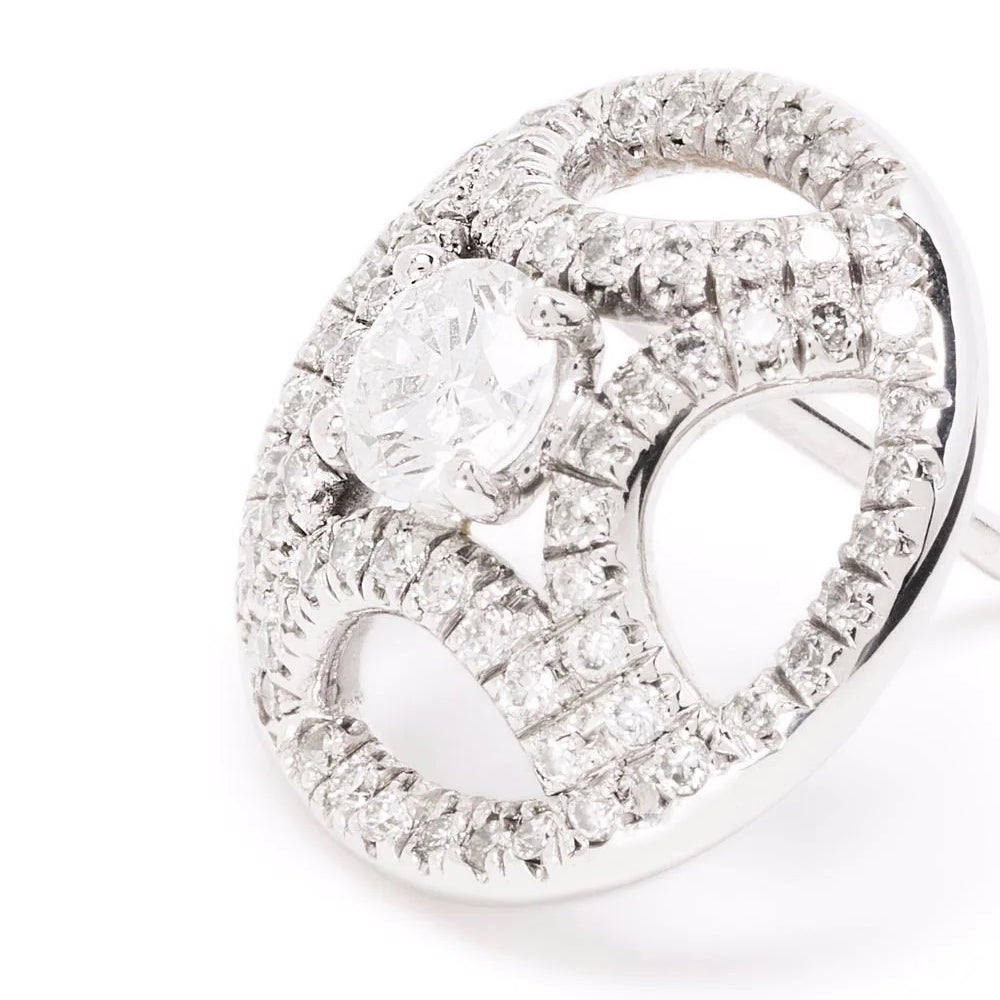 Boucles d'oreilles Perpétuel.le 0.25ct x2 pavées - Or blanc 18k - diamant éthique - Loyale Paris