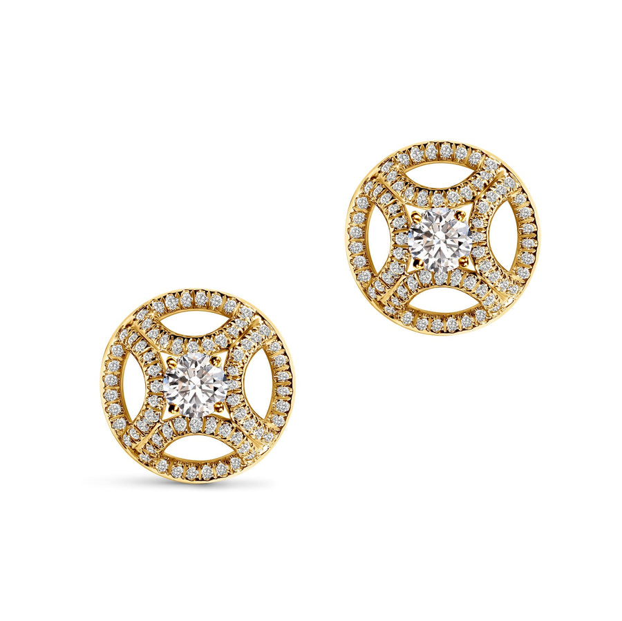Boucles d'oreilles Perpétuel.le 0.25ct x2 pavées - Or jaune 18k - diamant éthique - Loyale Paris