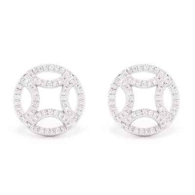 Boucles d'oreilles Perpétuel.le pavées - Or blanc 18k - diamant éthique - Loyale Paris