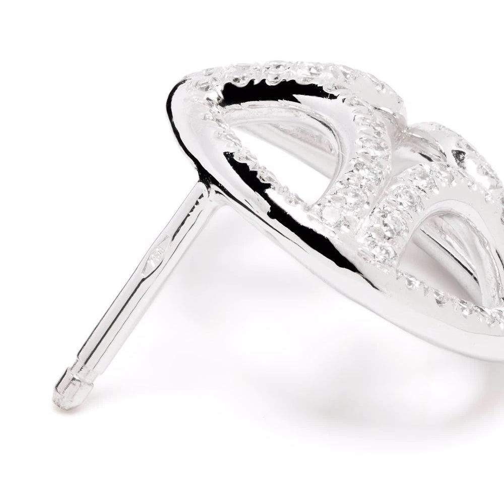 Boucles d'oreilles Perpétuel.le pavées - Or blanc 18k - diamant éthique - Loyale Paris