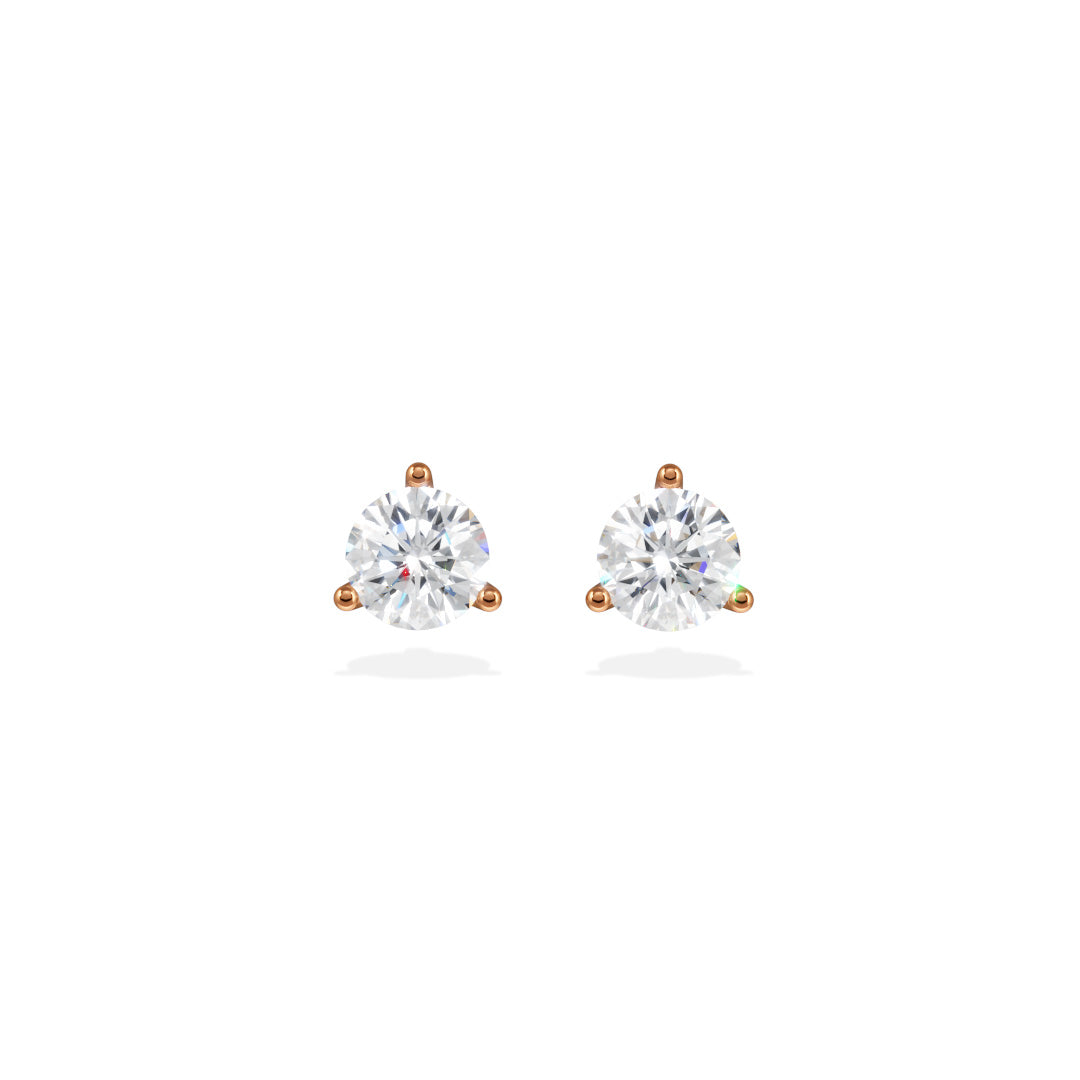 Boucles d'oreilles Pur.e 0.5ct x2 - Or rose 18k - diamant éthique - Loyale Paris
