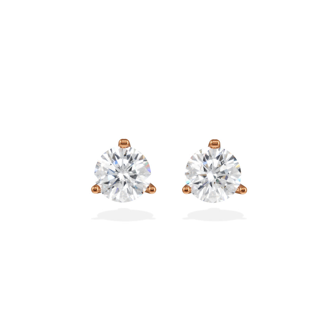 Boucles d'oreilles Pur.e 1ct x2 - Or rose 18k - diamant éthique - Loyale Paris
