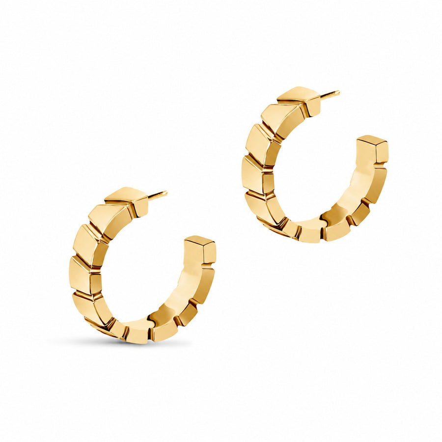Boucles d'oreilles Ride Love non pavees Small Or jaune 18k diamant ethique Loyale Paris