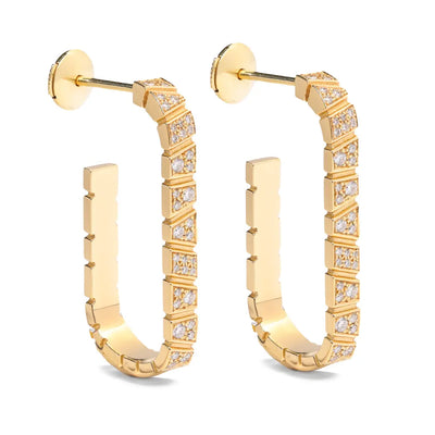 Boucles d'oreilles Ride & Love pavées Medium - Or jaune 18k - diamant éthique - Loyale Paris
