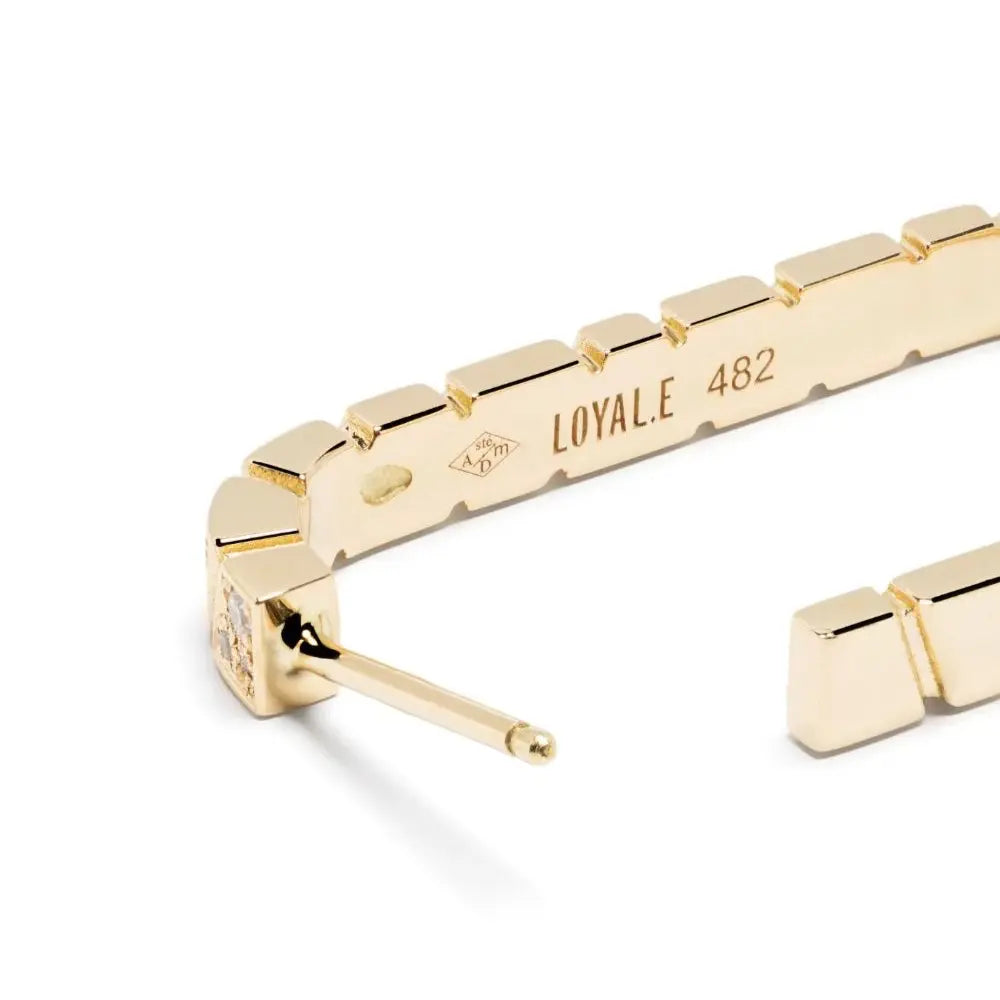Boucles d'oreilles Ride & Love pavées Medium - Or jaune 18k - diamant éthique - Loyale Paris