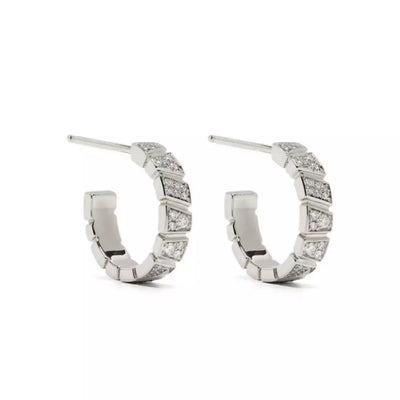 Boucles d'oreilles Ride & Love pavées Small - Or blanc 18k - diamant éthique - Loyale Paris